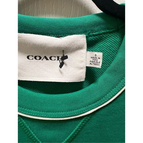 Coach Logo Athleisure Green Sweatshirt In Organic Cotton size S - Picture 5 of 5